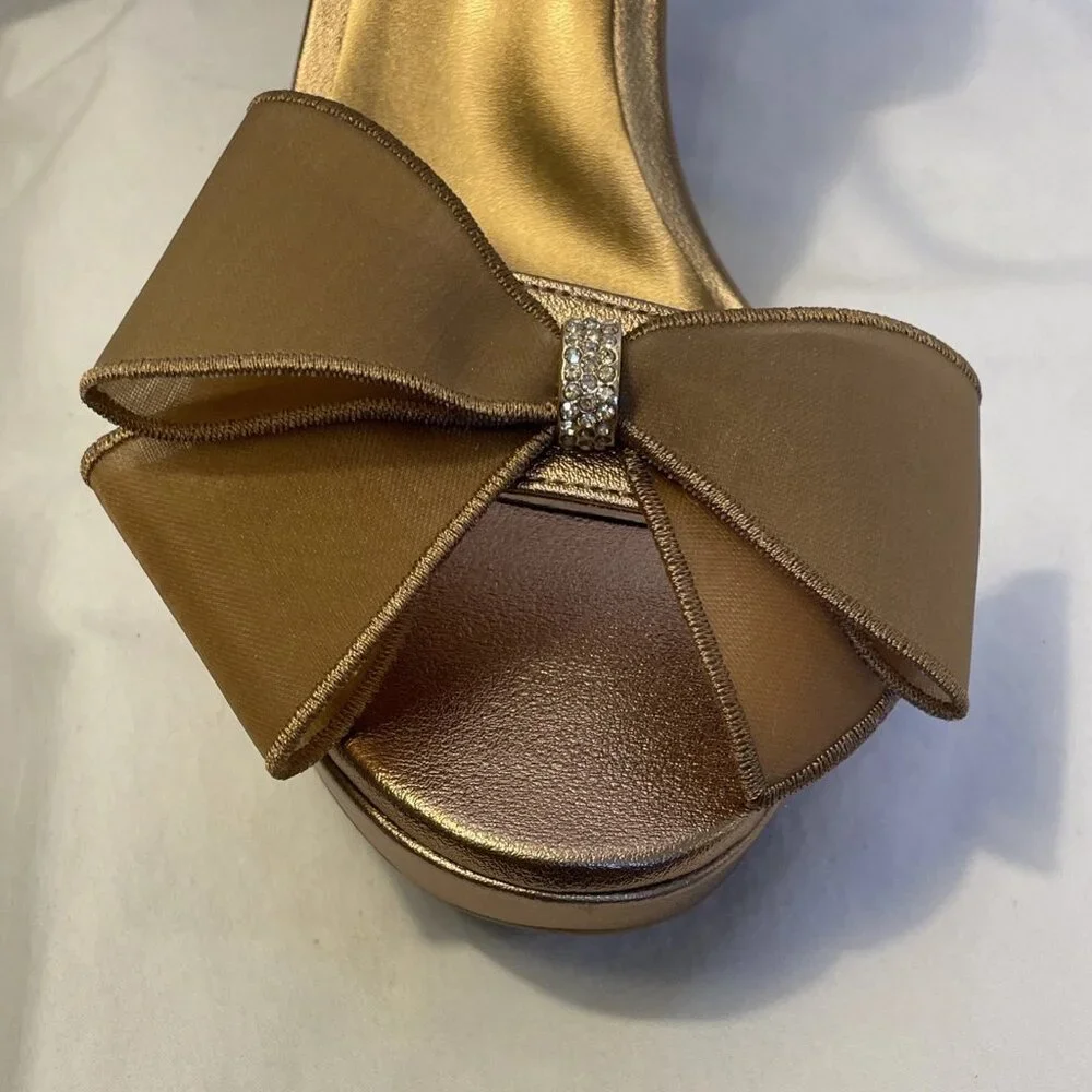 Naturalizer Always Dress Sandals Cookie Dough Women's Size 9 W New Brown Bow - Picture 9 of 12
